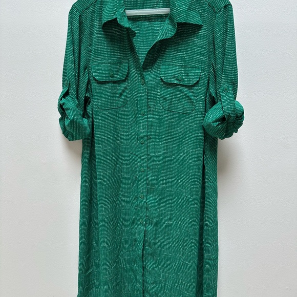 CAbi Green Casual Button Down Shirt Dress - Picture 5 of 5